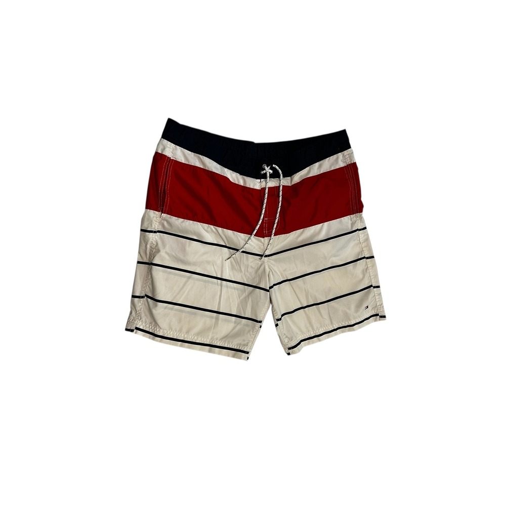 Tommy Hilfiger Swim Trunks Striped Drawstring Swim Shorts‎